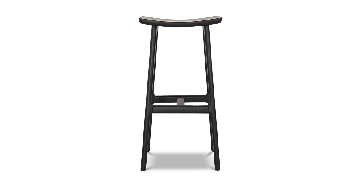 Lap and Dado Nara Oak Bar Stool - Black 1
