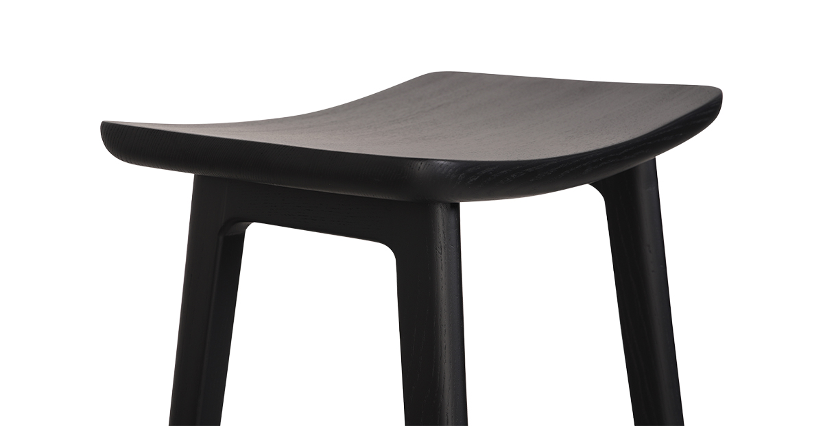 Lap and Dado Nara Oak Bar Stool - Black 4