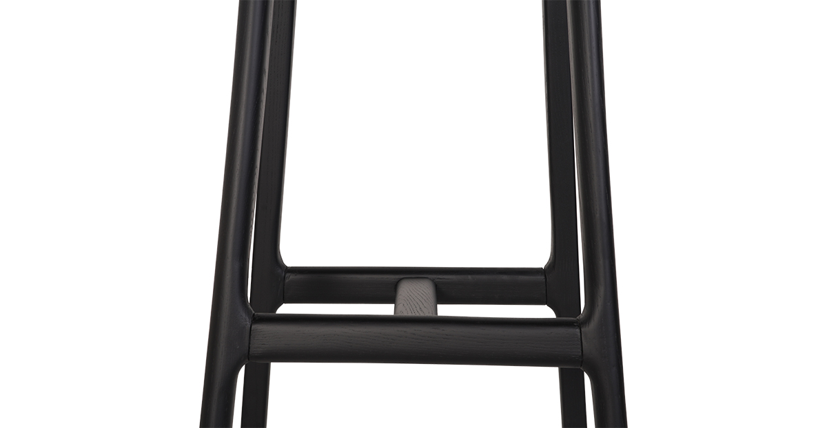 Lap and Dado Nara Oak Bar Stool - Black 5