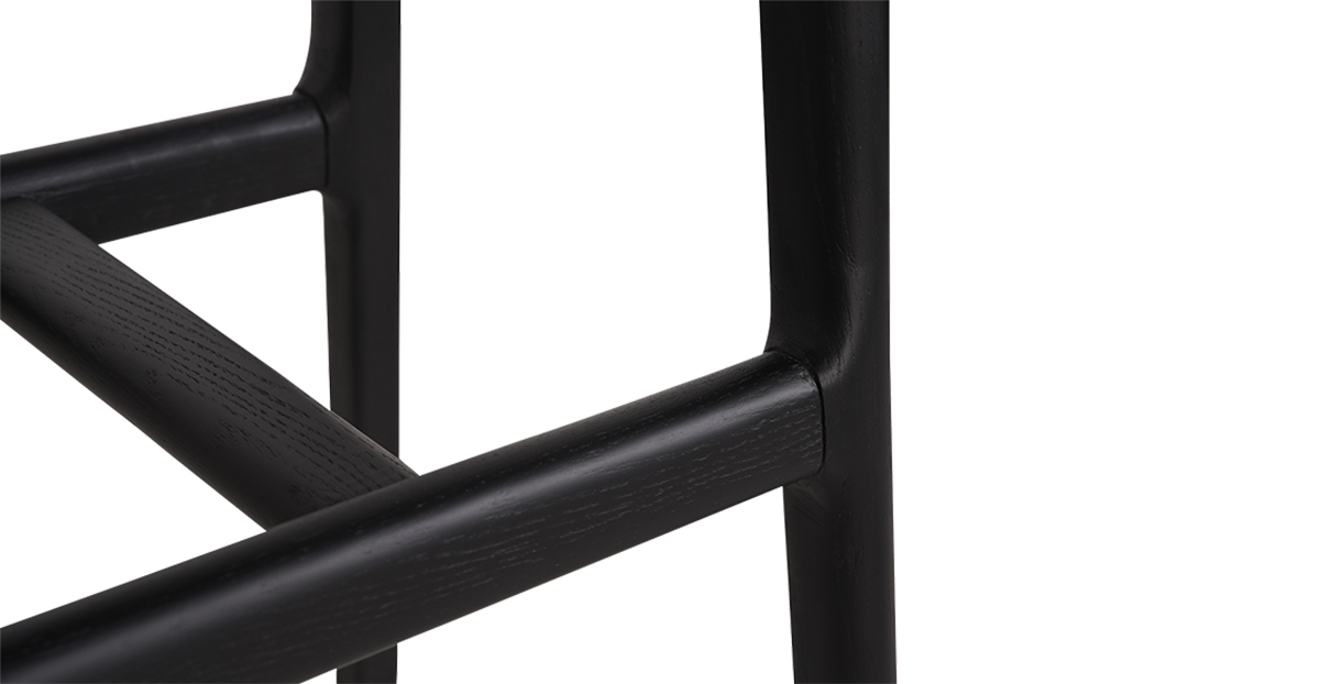 Lap and Dado Nara Oak Bar Stool - Black 6