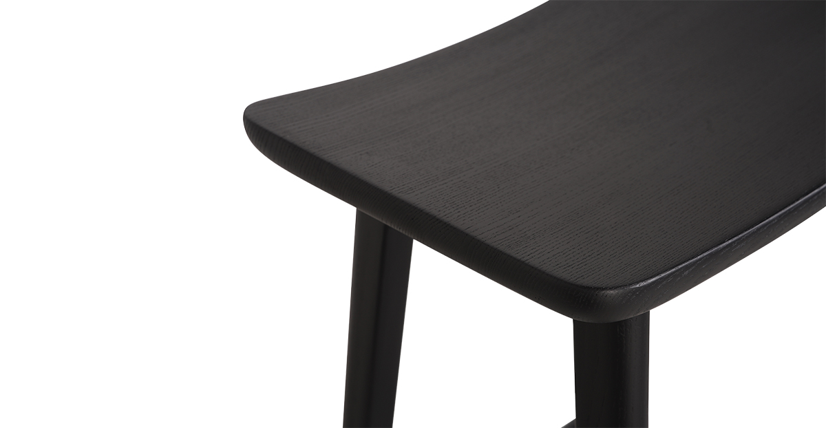 Lap and Dado Nara Oak Bar Stool - Black 7