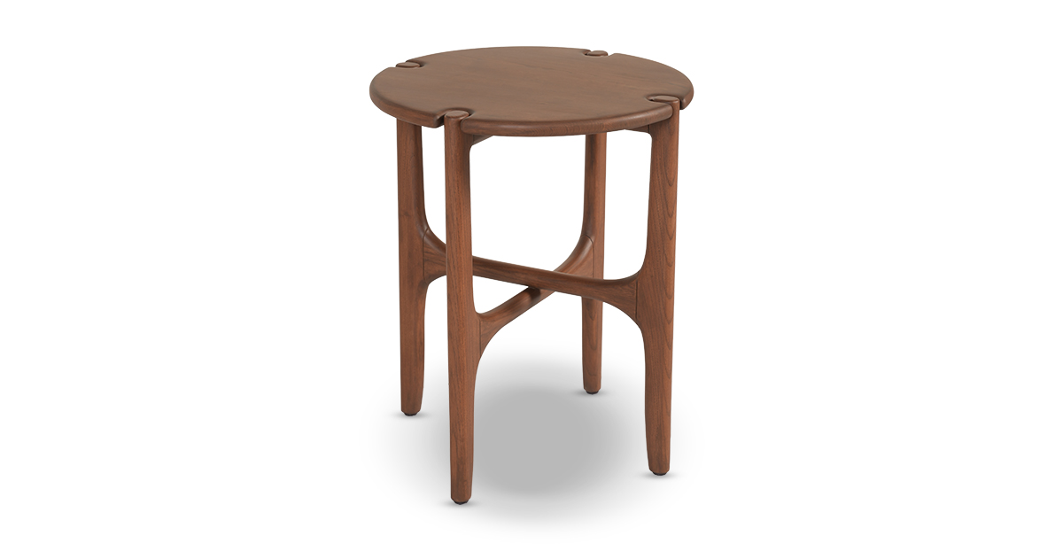 Lap and Dado Rio Ash Side Table - Teak Finish 1