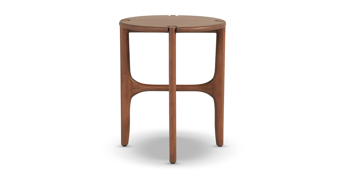 Lap and Dado Rio Ash Side Table - Teak Finish 3