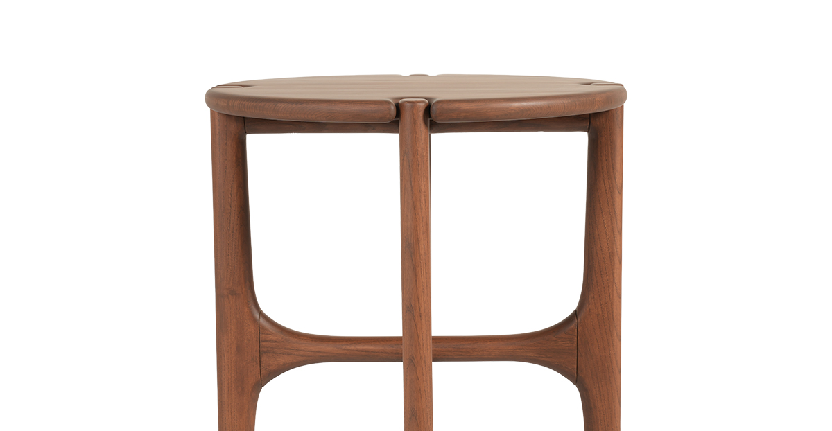Lap and Dado Rio Ash Side Table - Teak Finish 5
