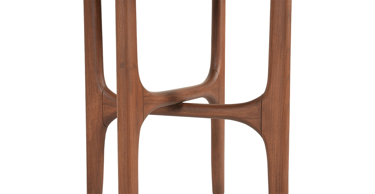 Lap and Dado Rio Ash Side Table - Teak Finish 6