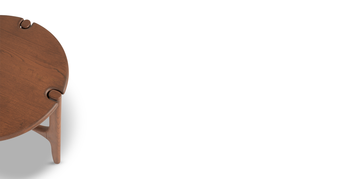 Lap and Dado Rio Ash Side Table - Teak Finish 7